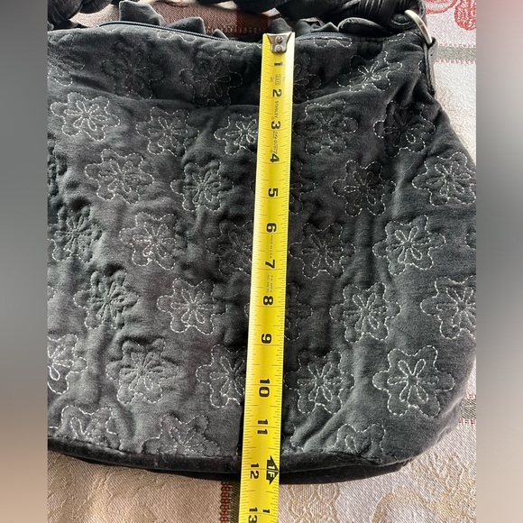 Old Navy Quilted Soft Velvety Gray Purse Zippered 16” x 12” NWOT - Picture 6 of 11